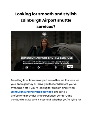 Effortless Edinburgh Airport shuttle services today