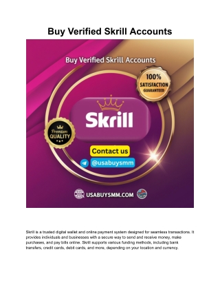 Top 7 Platforms Buy Verified Skrill Accounts in 2025