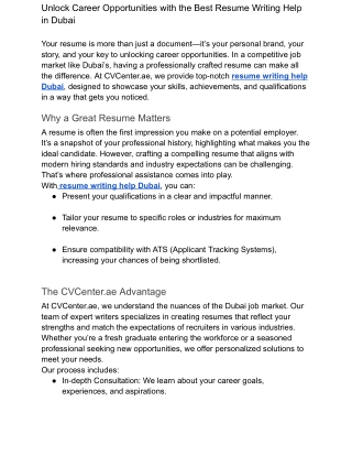 resume writing help dubai