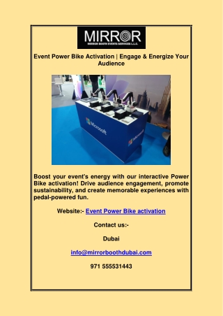 Event Power Bike Activation | Engage & Energize Your Audience