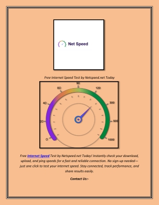 Free Internet Speed Test by Netspeed.net Today