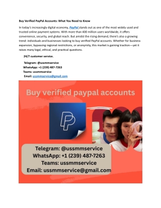 Buy Verified PayPal Accounts for Sale - Secure and ...