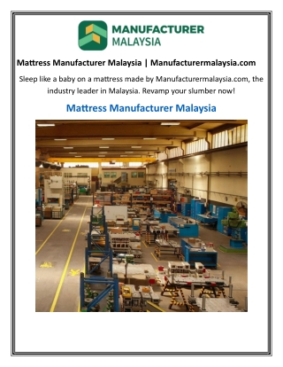 Mattress Manufacturer Malaysia | Manufacturermalaysia.com