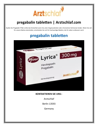 pregabalin tabletten | Arztschlaf.com