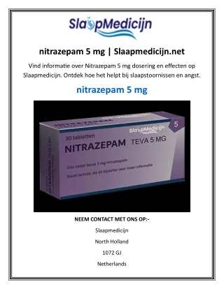 nitrazepam 5 mg  Slaapmedicijn.net