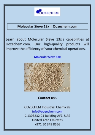 Molecular Sieve 13x  Oozechem.com