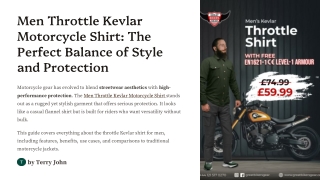 Men Throttle Kevlar Motorcycle Shirt: The Perfect Balance of Style and Protectio