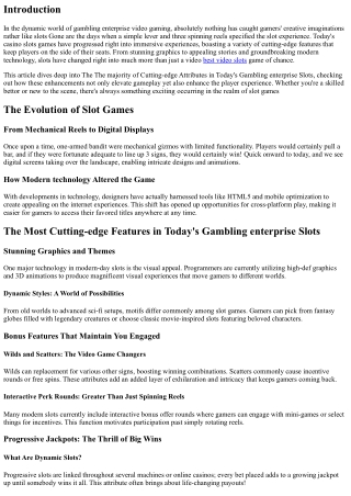 The Most Innovative Features in Today's Gambling enterprise Slot machines
