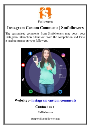 Instagram Custom Comments  Smfollowers
