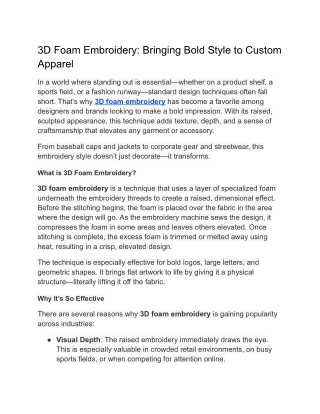3D Foam Embroidery_ Bringing Bold Style
