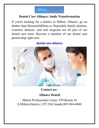 Dental Care Alliance Smile Transformation