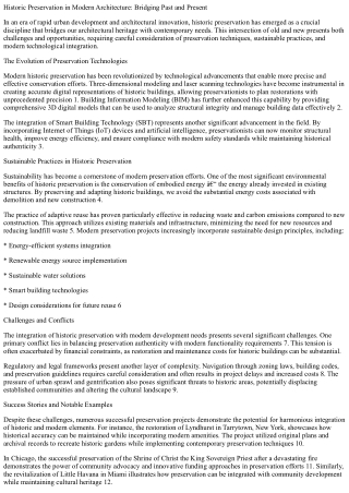 Historic Preservation in Modern Architecture: Bridging Past and Present