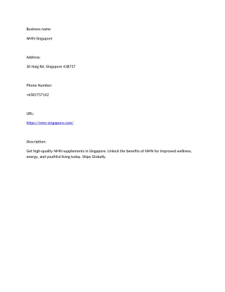 NMN Singapore