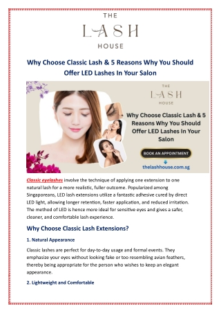 Why Choose Classic Lash & 5 Reasons Why You Should Offer LED Lashes In Your Salo