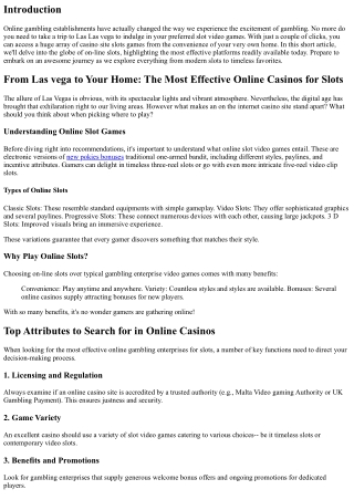 From Las vega to Your Home: The Very Best Online Casinos for Slots