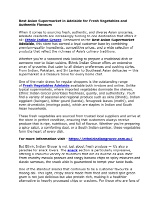 Best Asian Supermarket in Adelaide for Fresh Vegetables and Authentic Flavours