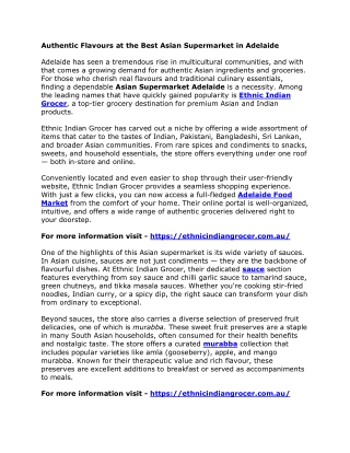 Authentic Flavours at the Best Asian Supermarket in Adelaide