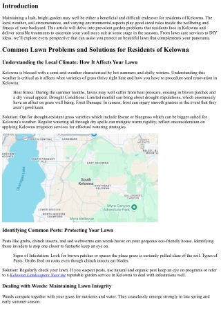 “Common Lawn Problems and Solutions for Residents of Kelowna”