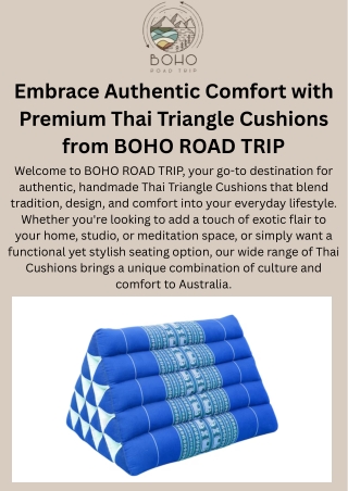 Shop Authentic Thai Triangle Cushions & Pillows Online in Australia – Boho Road