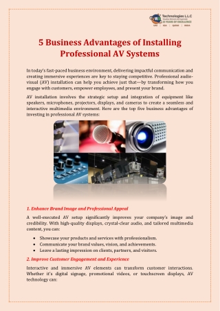 5 Business Advantages of Installing Professional AV Systems