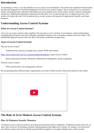“The Role of AI in Modern Access Control Systems”