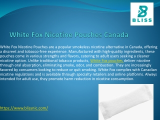 White Fox Nicotine Pouches Canada