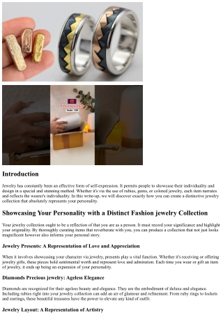 Showcasing Your Personality with a Special Jewelry Collection