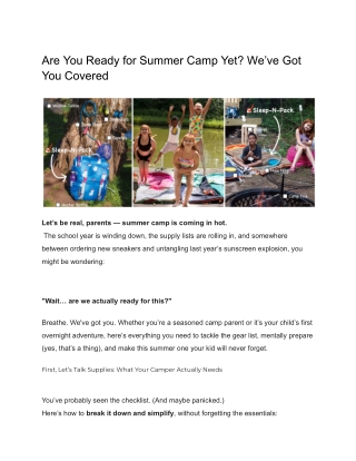 Are You Ready for Summer Camp Yet_ We’ve Got You Covered