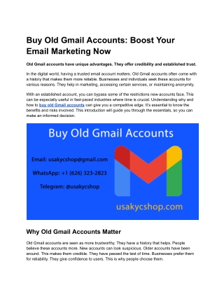 Buy Old Gmail Accounts