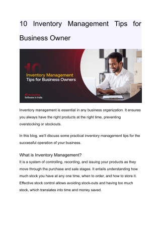 10 Inventory Management Tips for Business Owner