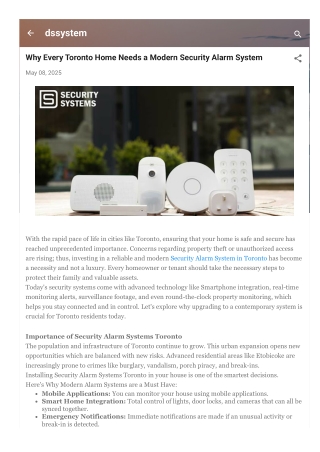 Why Every Toronto Home Needs a Modern Security Alarm System