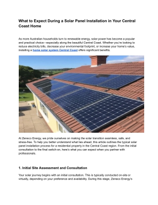 What to Expect During a Solar Panel Installation in Your Central Coast Home