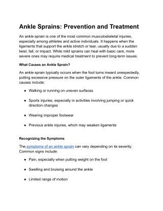Ankle Sprains_ Prevention and Treatment