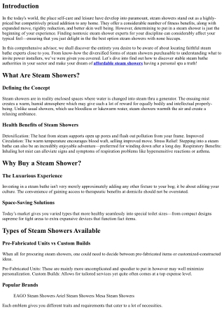 How to Find Reliable Steam Shower Specialists in Your Area