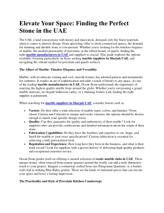 Finding the Perfect Stone in the UAE