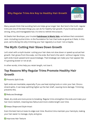 Why Regular Trims Are Key to Healthy Hair Growth