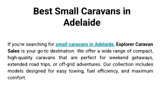 Best Small Caravans in Adelaide