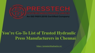 You’re Go-To List of Trusted Hydraulic Press Manufacturers