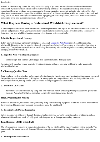 What Happens During a Professional Windshield Replacement?