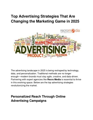 Top Advertising Strategies That Are Changing the Marketing Game in 2025