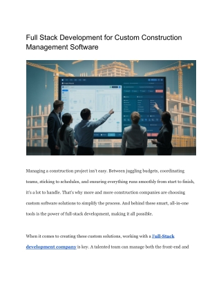 Full Stack Development for Custom Construction Management Software