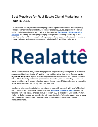 Leading Real Estate Marketing Agency | Realatte