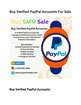 Buy Verified PayPal Accounts For Sale