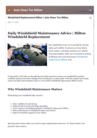 Windshield Replacement Milton