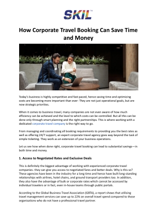 How Corporate Travel Booking Can Save Time and Money