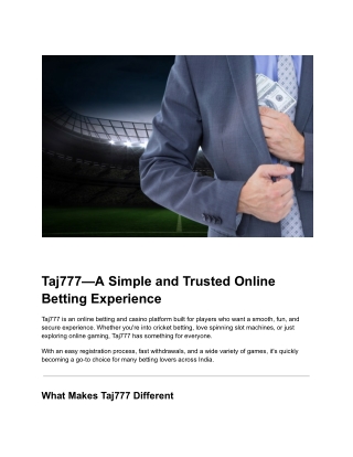 taj777 cricket and betting