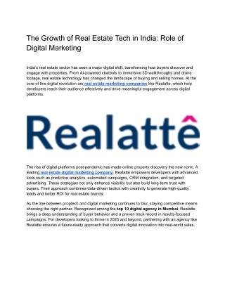 Realatte | Top 10 Digital Agency in Mumbai