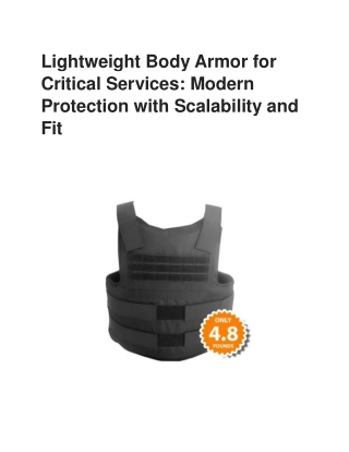 Level 4 Armor - Lightweight and Durable Body Armor for Maximum Protection
