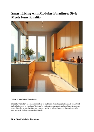 Smart Living with Modular Furniture: Style Meets Flexibility