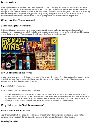 Slot Tournaments: Compete and Win Huge!